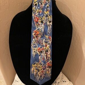 Bicycle Enthusiasts Tie by Land' End From 100% Silk Bike Race